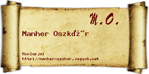 Manher Oszkár névjegykártya